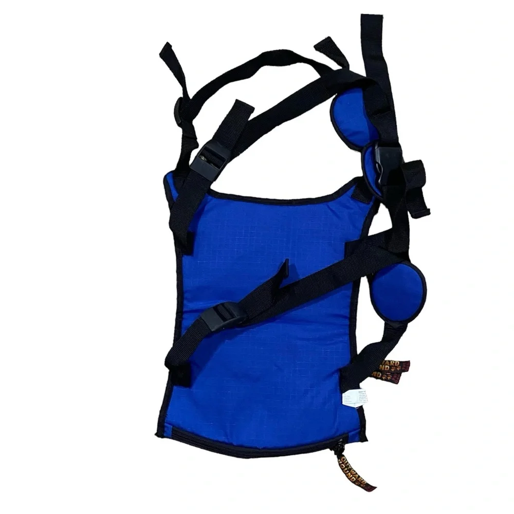Outward Hound Blue Nylon Dog Backpack Saddlebag Size Medium